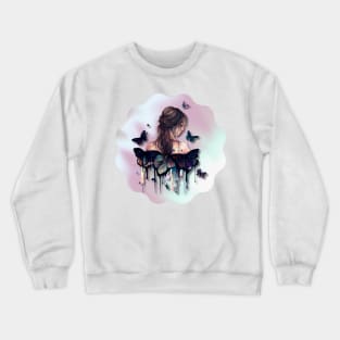 Girl with Butterflies 2 Crewneck Sweatshirt